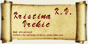 Kristina Vrekić vizit kartica